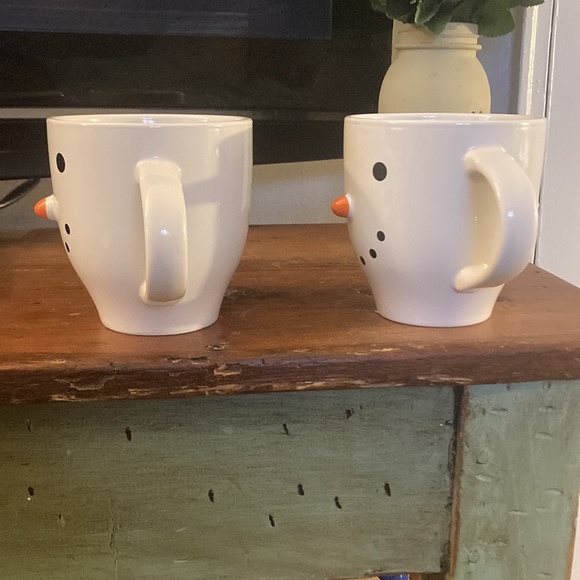 NWT Set of 2- Matching- Large 20oz Holiday Snowman ⛄️ Stoneware Mugs - Picture 8 of 16